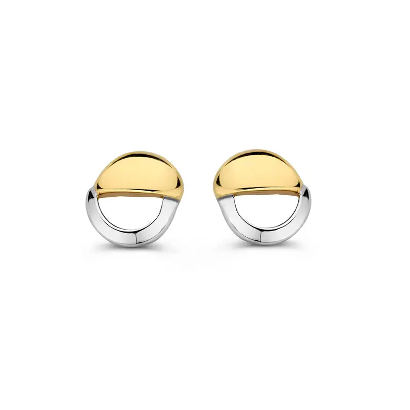 14 Karaat Bicolor Gouden Oorstekers voor Dames – Geel/Wit Gouden Oorstekers