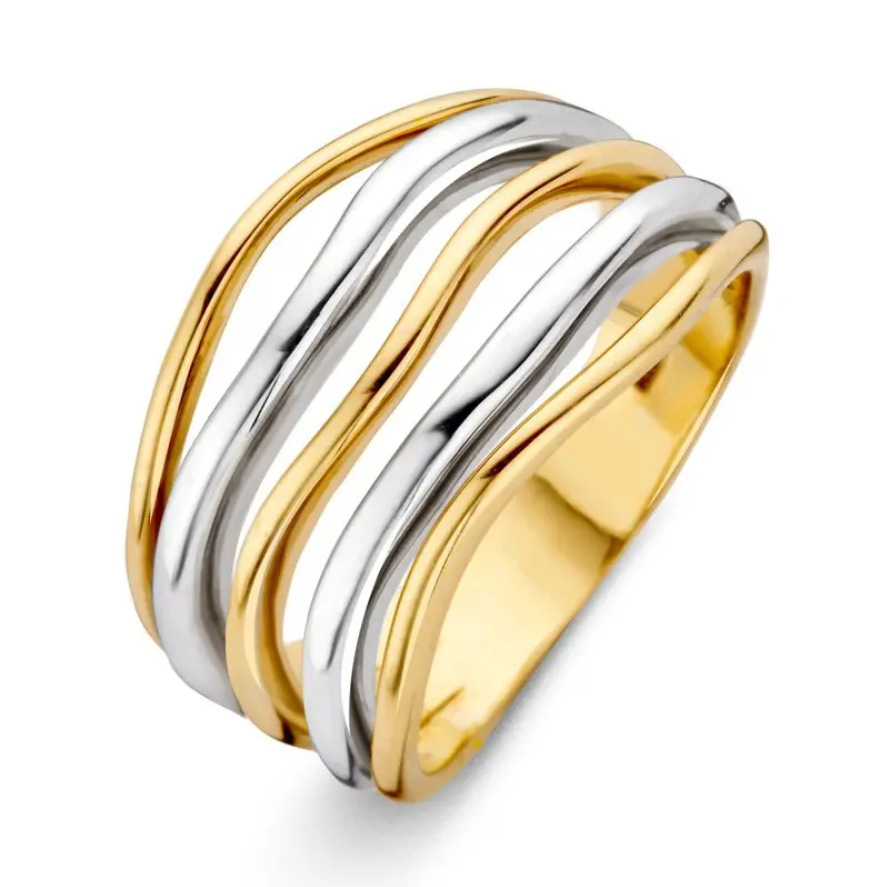 14 Karaat Gouden Ring voor Dames – Geel/Wit Goud – Van der Kooij – Gratis Verzending