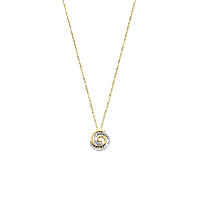 14k Bicolor collier met diamant