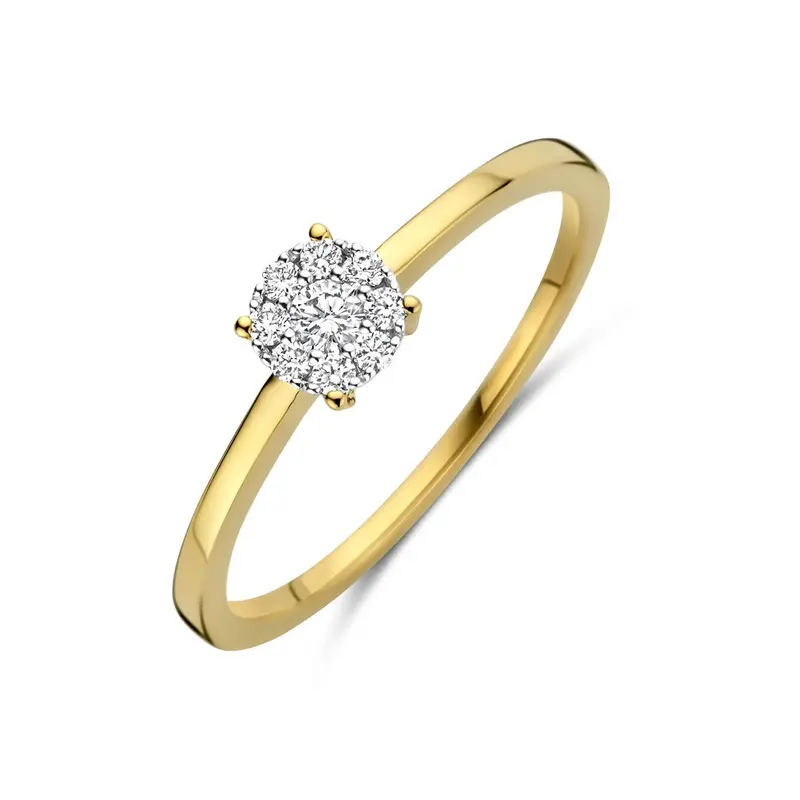 14k Bicolor dames ring met diamant – 0.13 ct