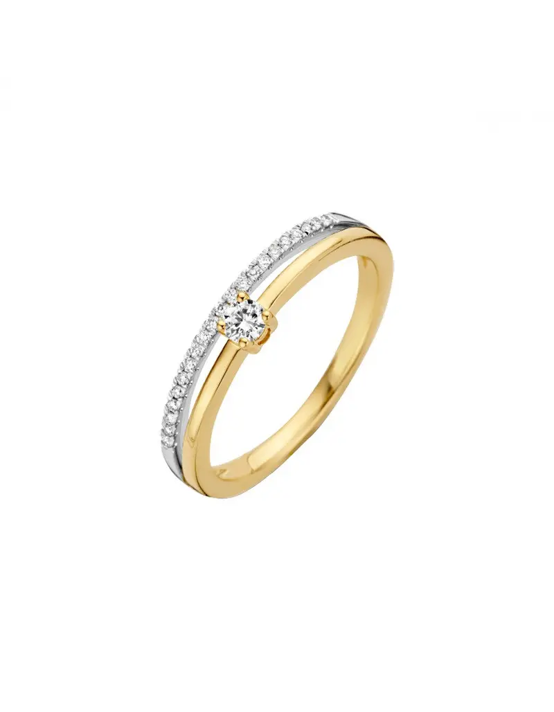 14K Bicolor Goud Cima Diamant Ring 0.17 ct