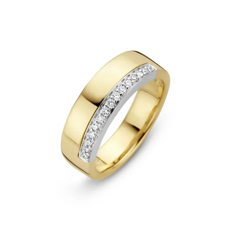 14K Bicolor Goud Diamant Ring 0.15 ct