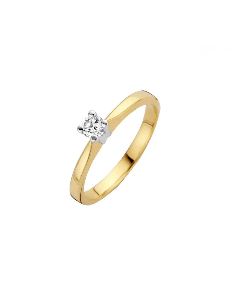 14K Bicolor Goud Eternal Diamant Ring 1 x 0.16 ct