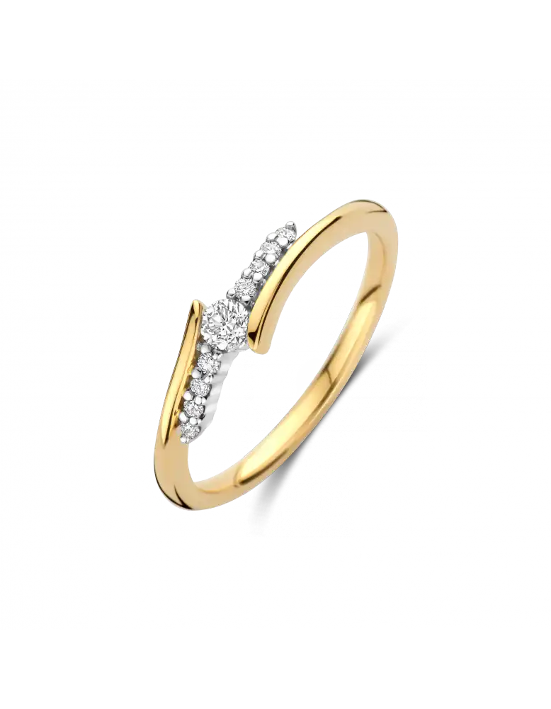 14K Bicolor Goud LAS VEGAS Ring 1 x 0.16 ct