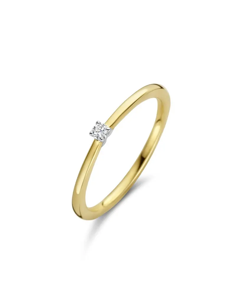 14K Bicolor Goud Madrid Diamant Ring 0.05 ct