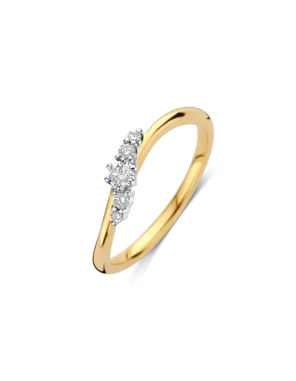 14K Bicolor Goud NEW YORK Ring 1 x 0.18 ct