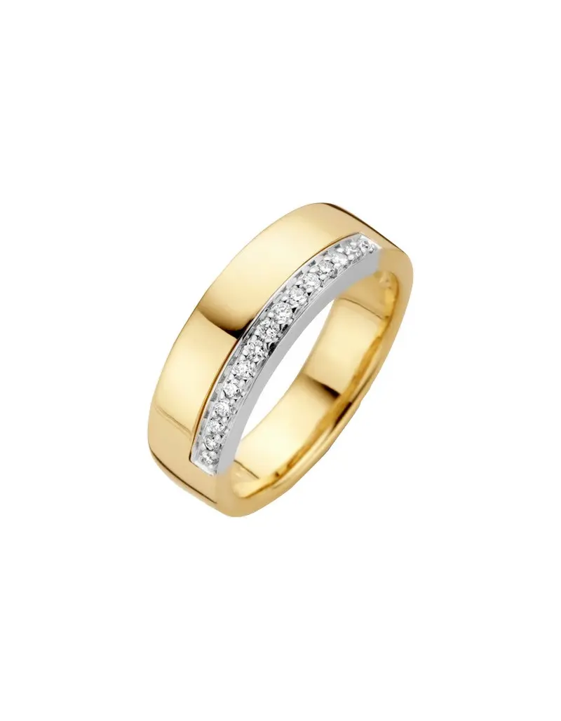14K Bicolor Goud Orba Diamant Ring 0.15 ct
