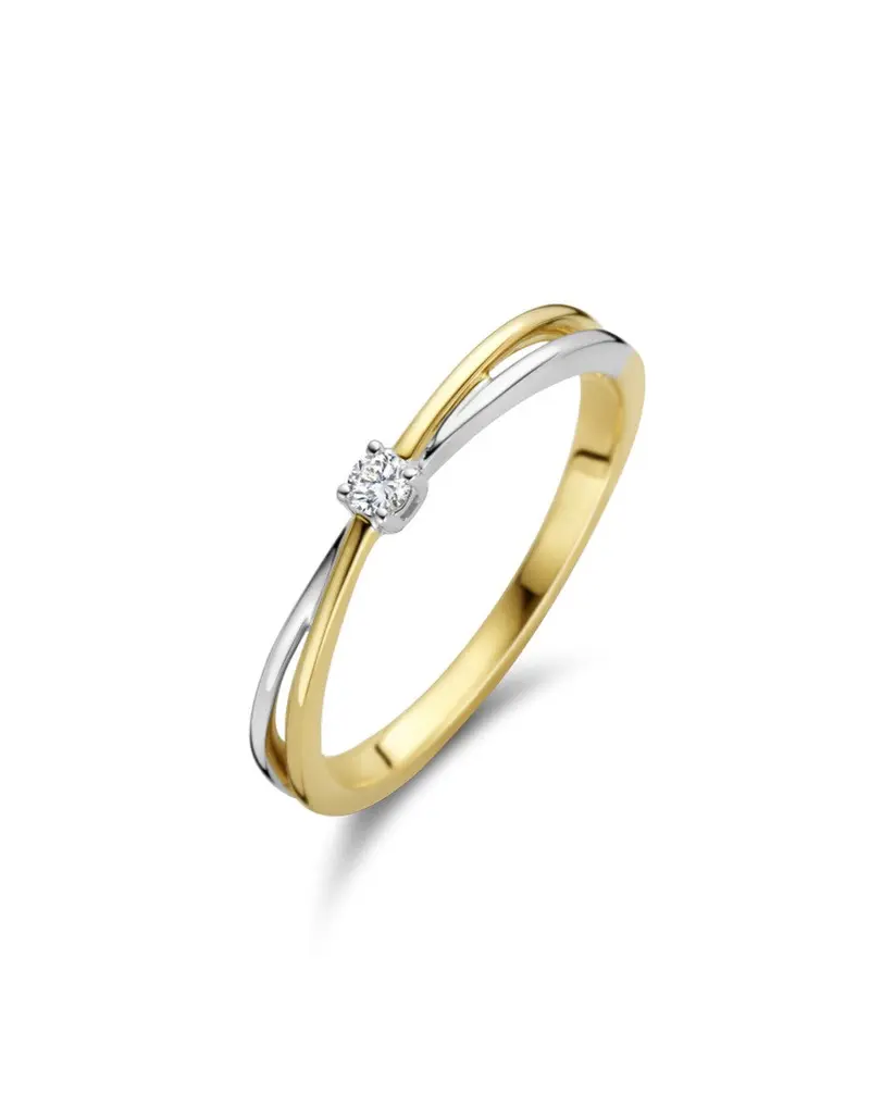 14K Bicolor Goud Sofia Diamant Ring 0.05 ct