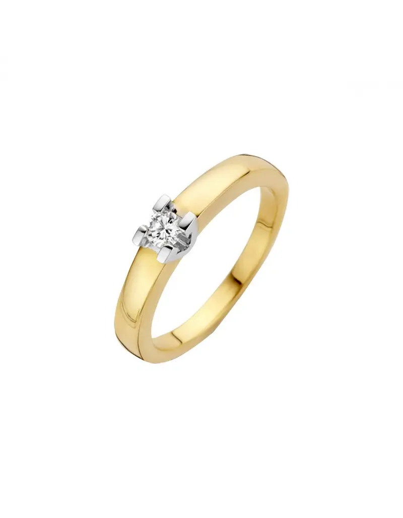 14K Bicolor Goud VOLONTA Diamant Ring 1 x 0.25 ct
