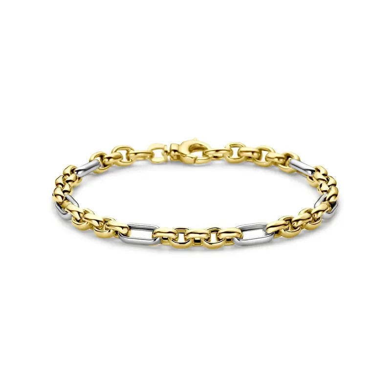 14k Bicolor gouden anker armband