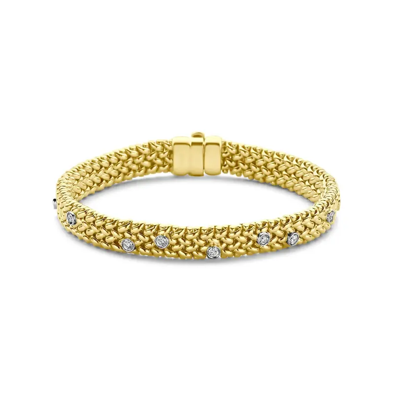 14k Bicolor gouden armband met diamant