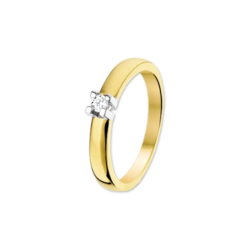 14K Bicolor Gouden Diamanten Ring 4 mm – 4204972