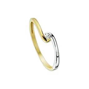 14K Bicolor Gouden Ring met Zirkonia 4,5 mm – 4205598
