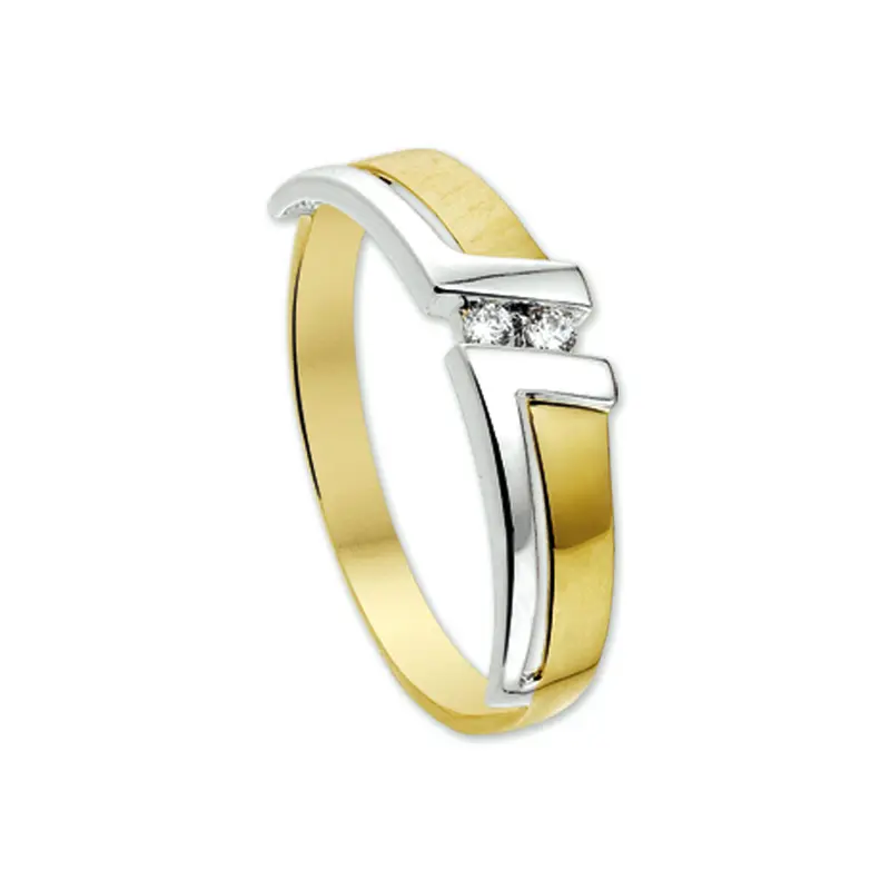 14K Bicolor Gouden Ring met Zirkonia – 4205695