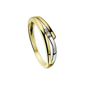 14K Bicolor Gouden Ring met Zirkonia 5 mm – 4205759