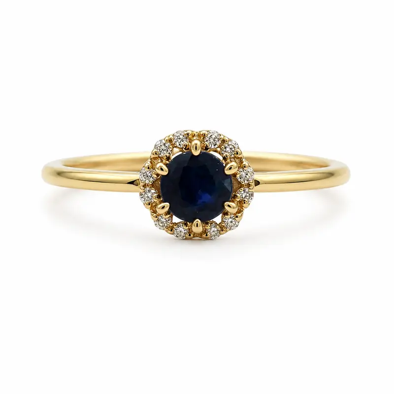 14K Diamant Ava Saffier Ring