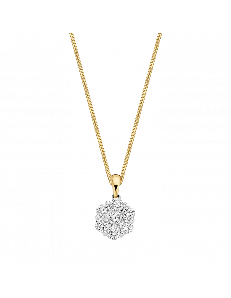 14K Geelgoud Entourage Diamant Hanger 0.35 ct 704071103