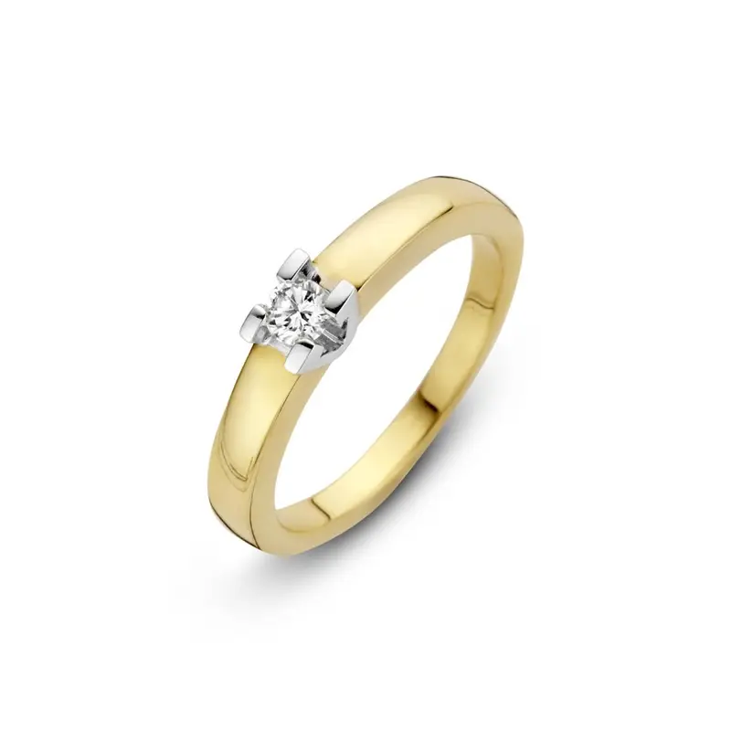 14K Geelgoud VOLONTA Diamant Ring 1 x 0.15 ct