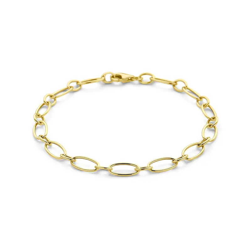 14k Geelgouden anker armband met karabijnsluiting