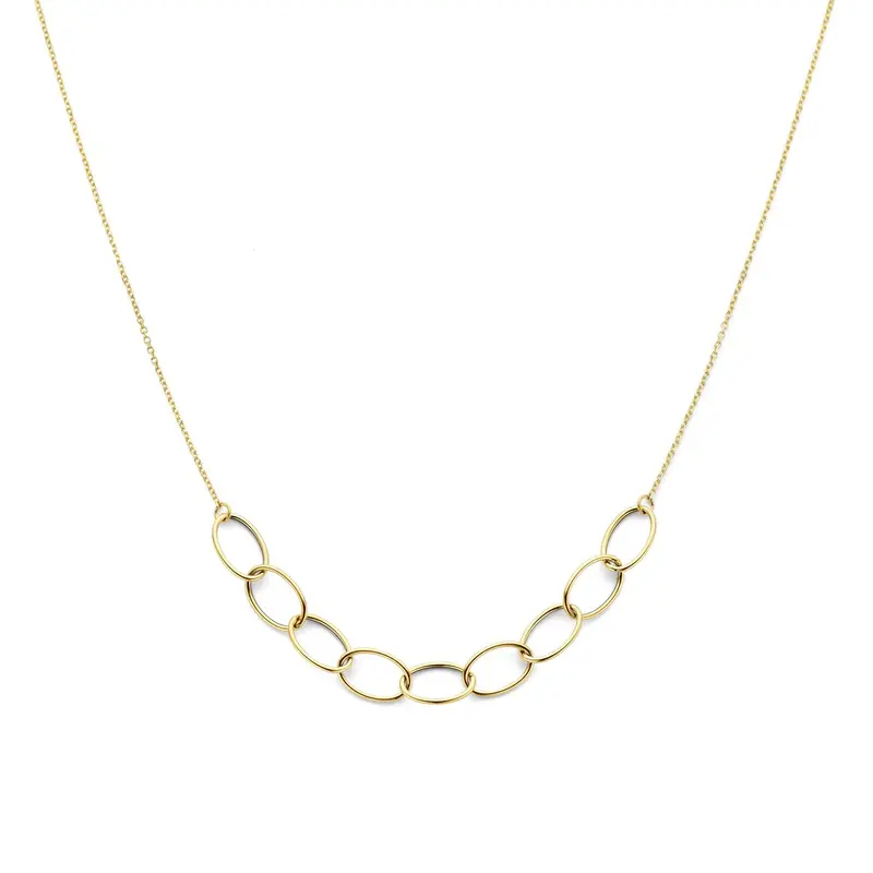 14k Geelgouden anker collier dames