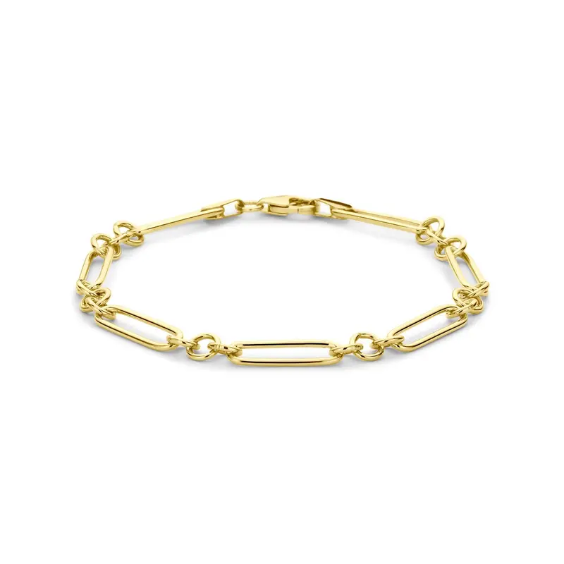 14k Geelgouden ankerarmband met 925 zilveren kern