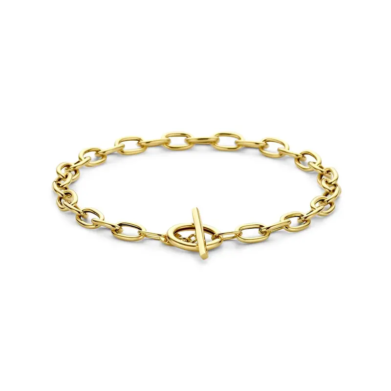 14k Geelgouden ankerarmband met kapittelslot