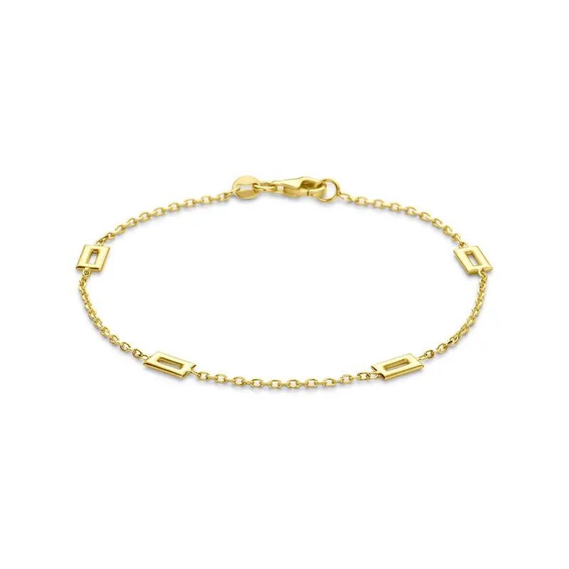 14k Geelgouden armband met speelse schakels