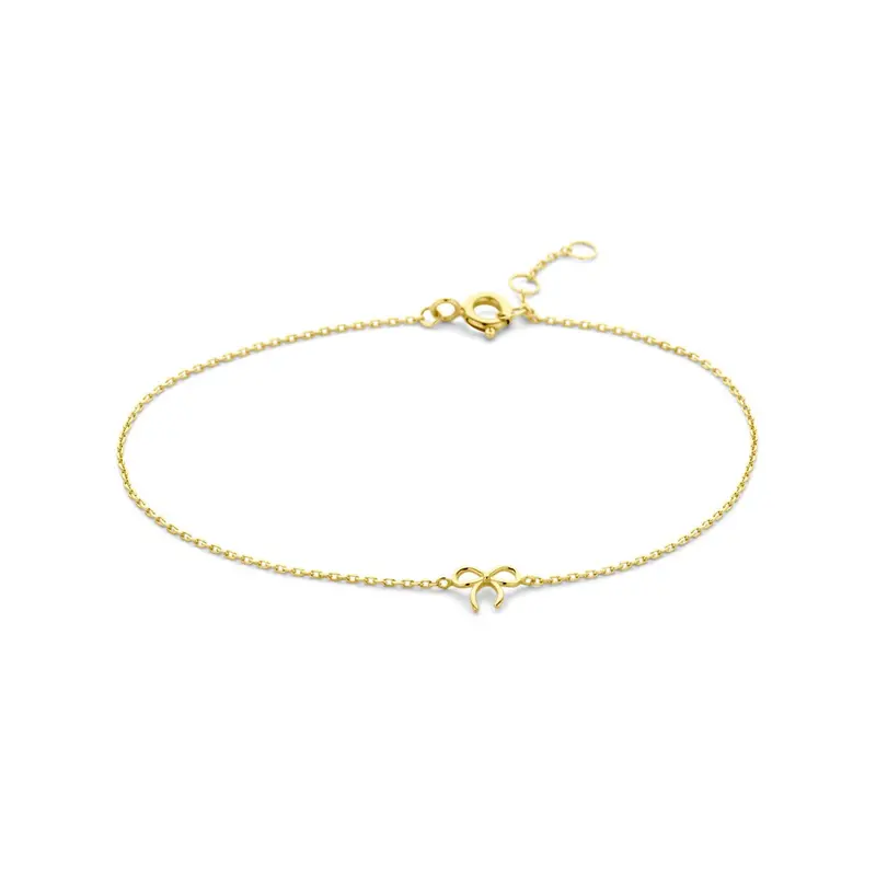 14k Geelgouden armband met strikmotief