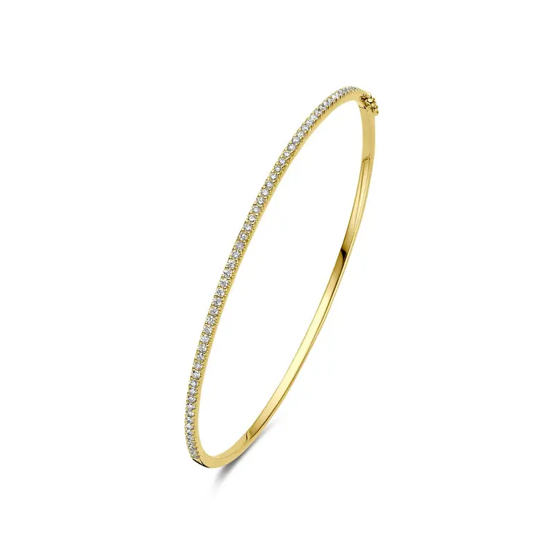 14k Geelgouden bangle met diamant
