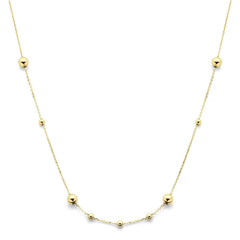 14k geelgouden bolletjes collier