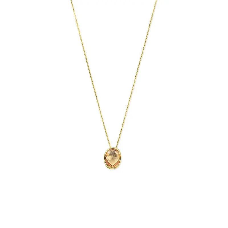 14k Geelgouden collier met citrien – 41-45 cm