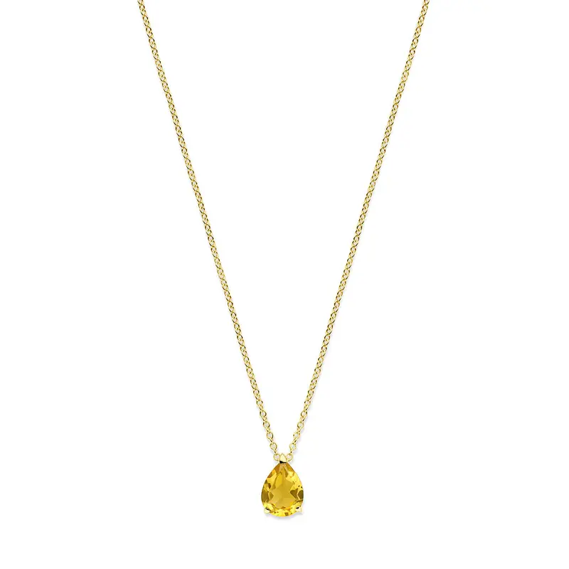 14k Geelgouden collier met citrien