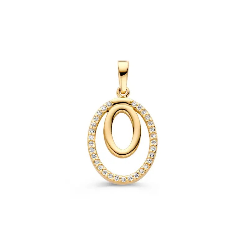 14K Geelgouden Collier met Diamant – Elegante Sieraad voor Dames