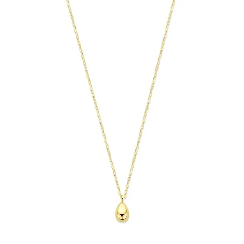 14k geelgouden collier met druppelvormige hanger