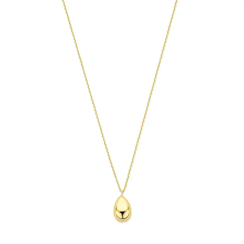 14k geelgouden collier met druppelvormige hanger