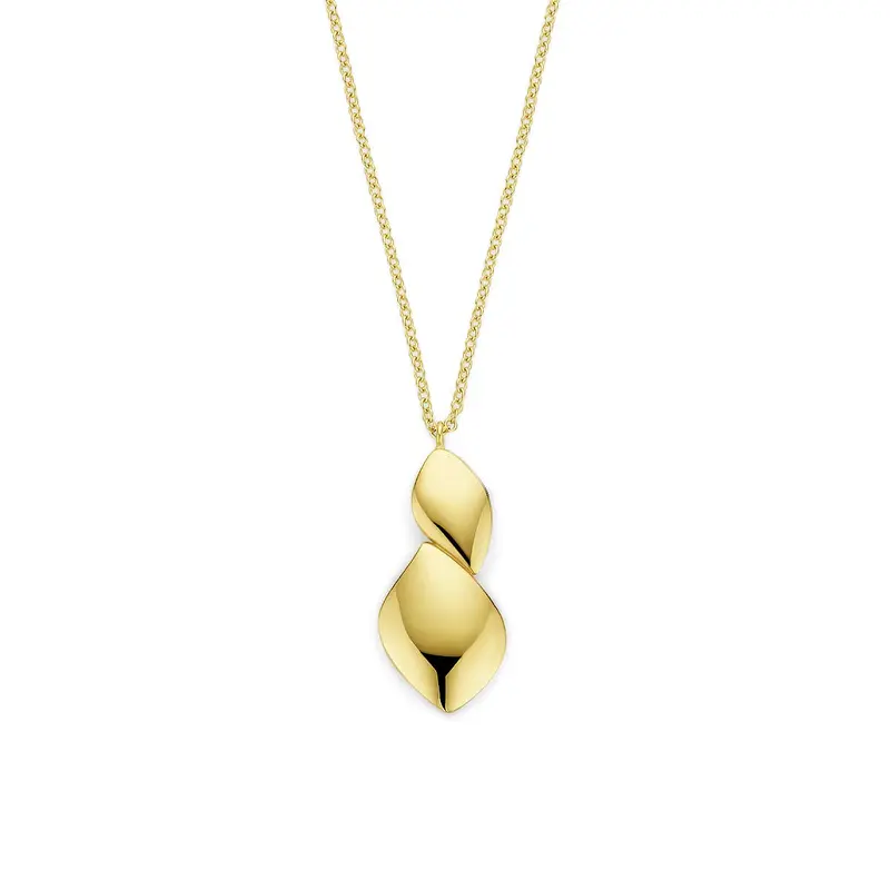 14k Geelgouden collier met elegante hanger