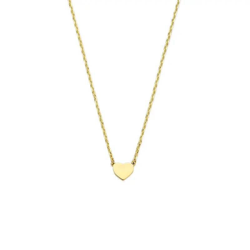 14k Geelgouden collier met hartje