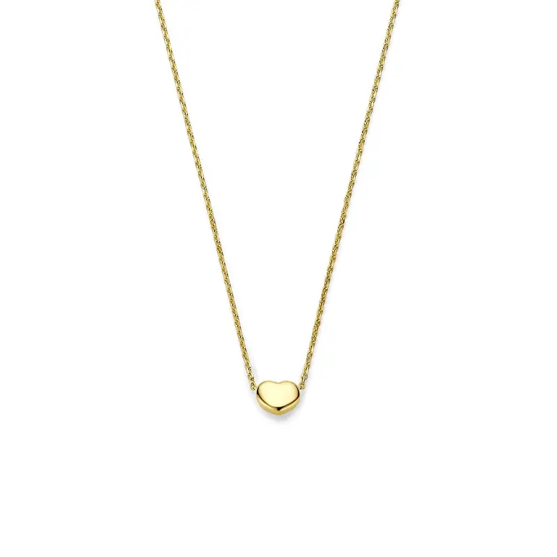14k Geelgouden collier met hartje
