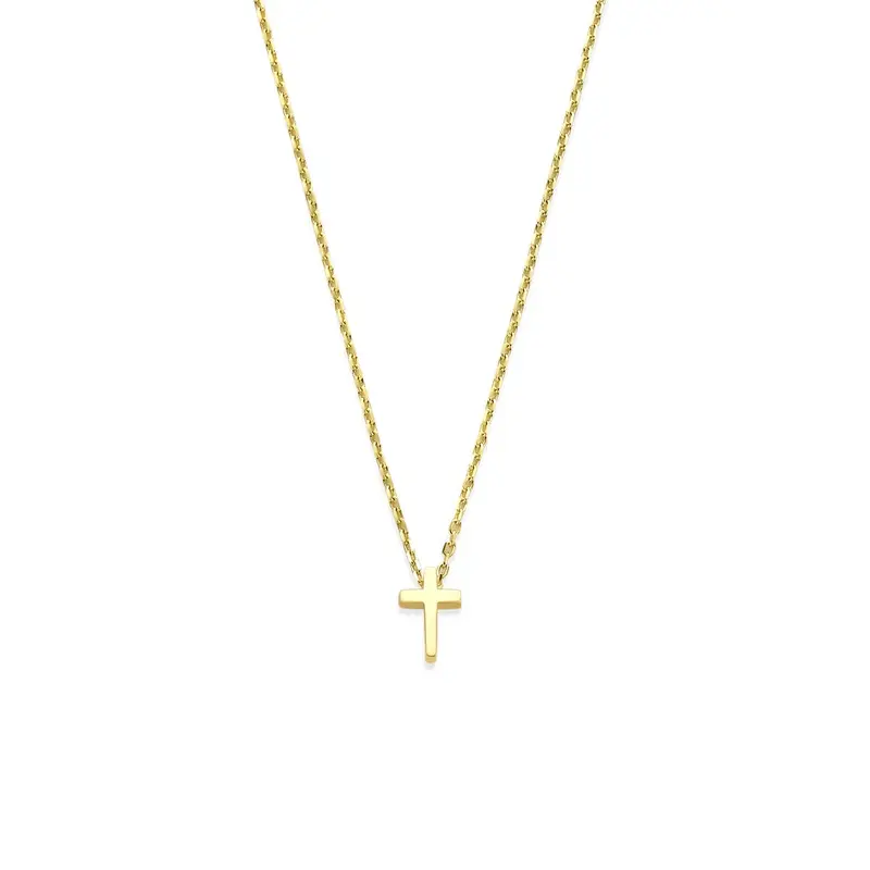 14k Geelgouden collier met kruisje