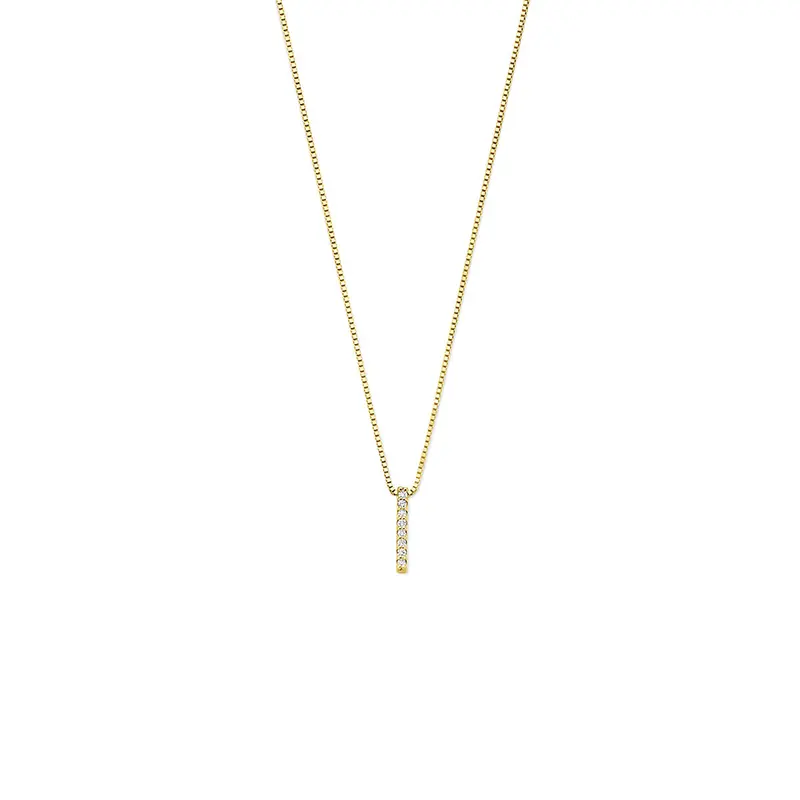 14k geelgouden collier met lab grown diamant