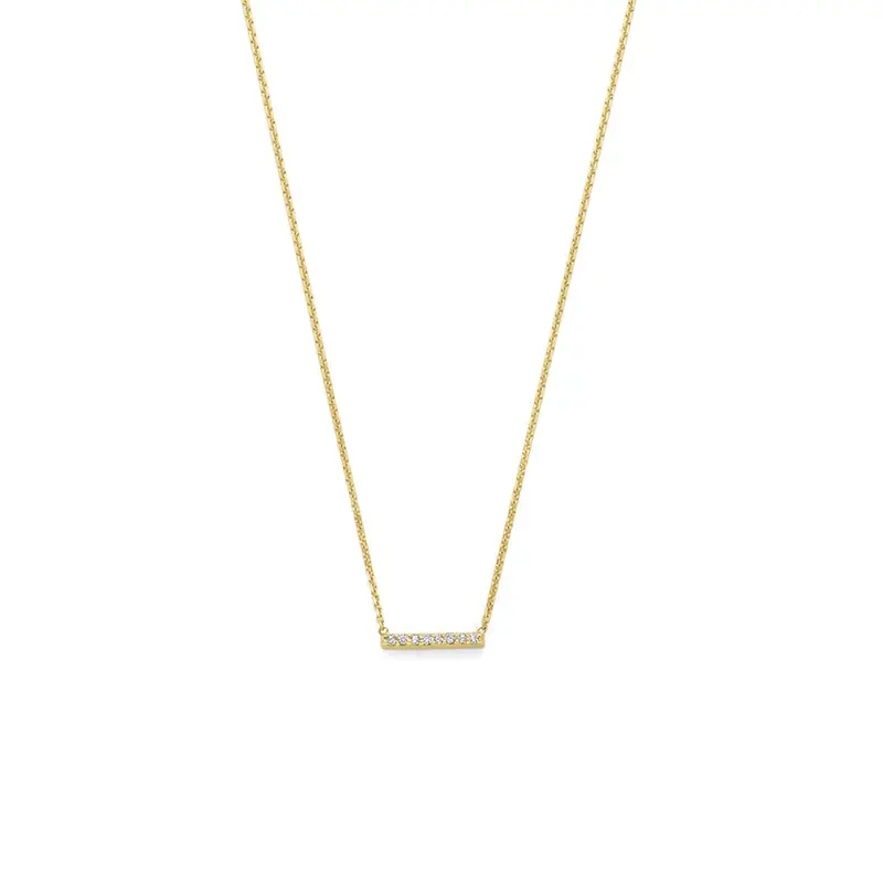 14k Geelgouden collier met lab grown diamant