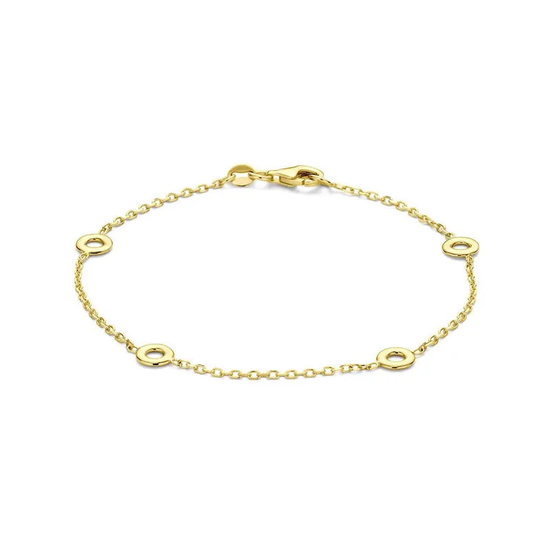 14k Geelgouden dames armband met fijne schakels