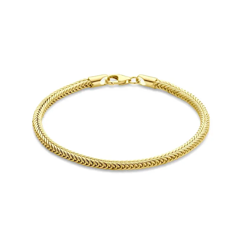14k Geelgouden dames armband met zilverkern