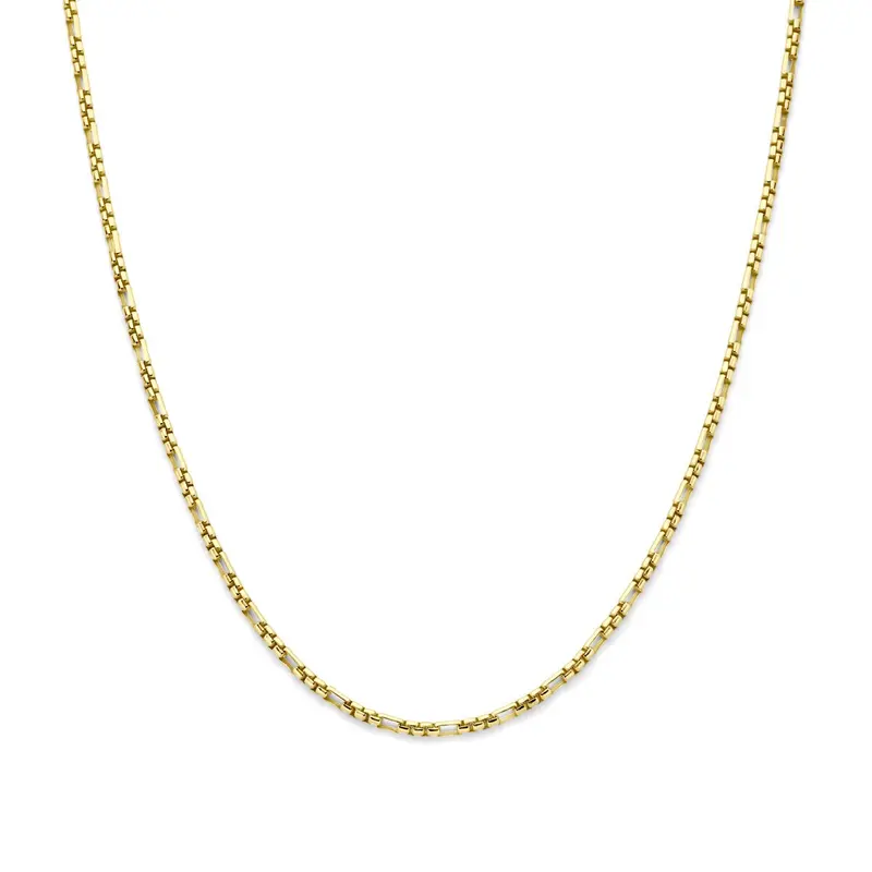 14k Geelgouden dames collier met zilveren kern – 45 cm