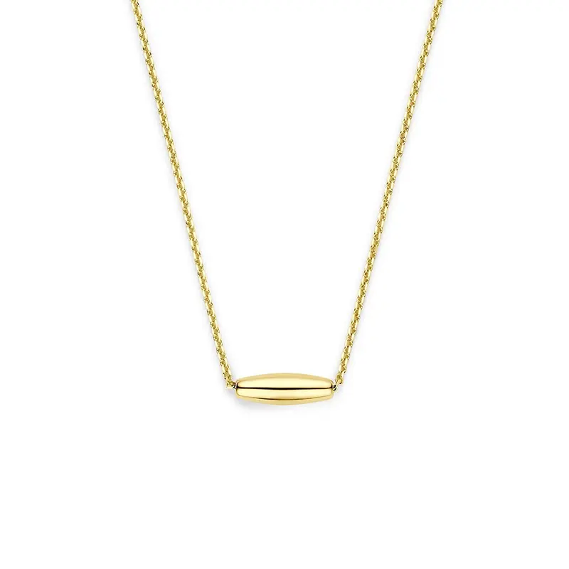 14k Geelgouden dames ketting met balkje