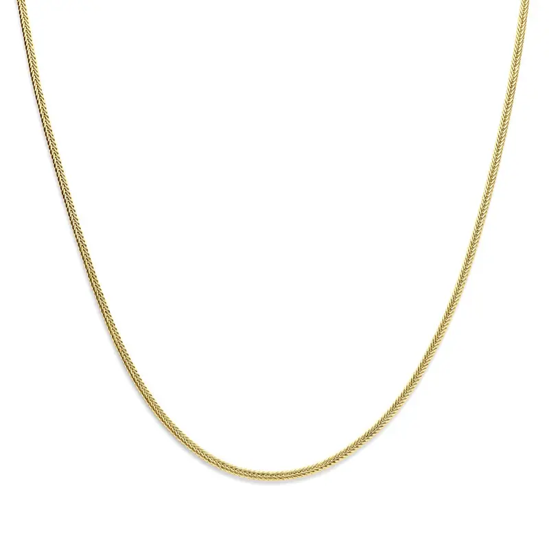 14k Geelgouden dames ketting met zilverkern