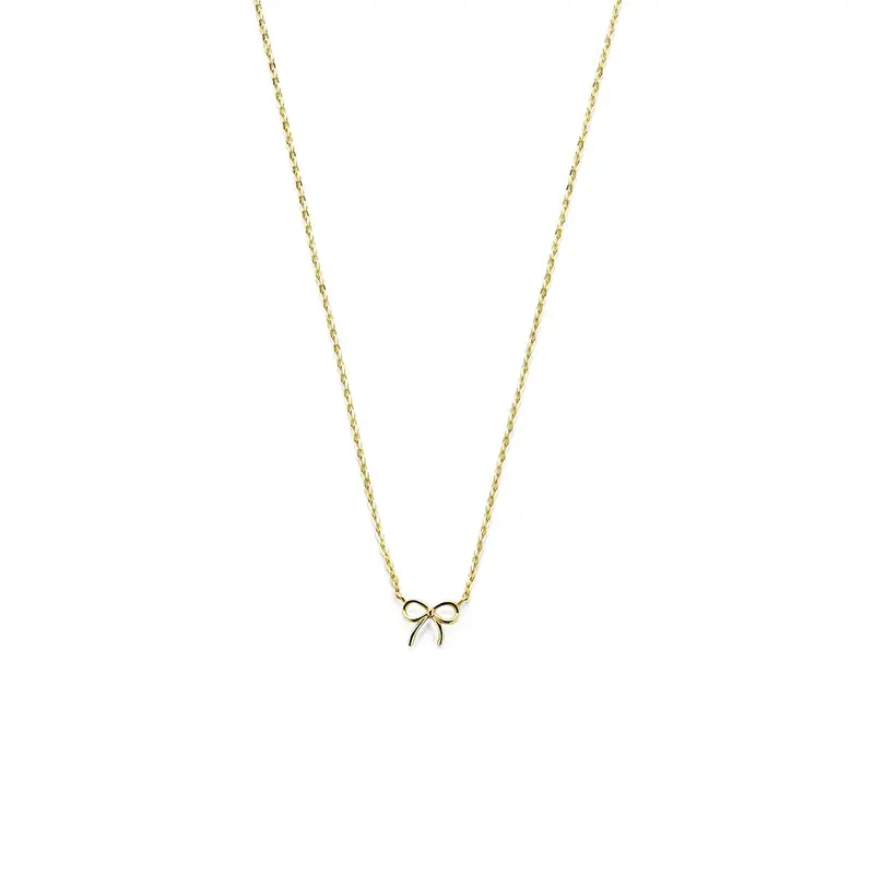 14k Geelgouden damescollier met strik