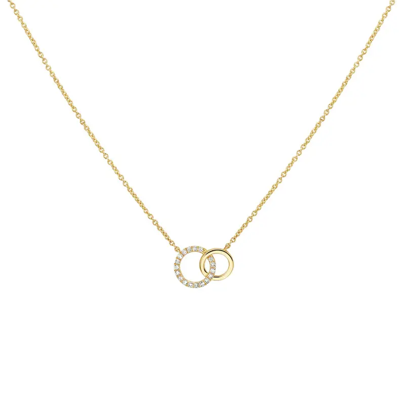14K Geelgouden Diamanten Ketting 7,5 x 11 mm – 4018654