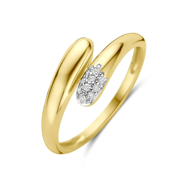 14K Geelgouden Diamanten Ring 0.05ct h si
