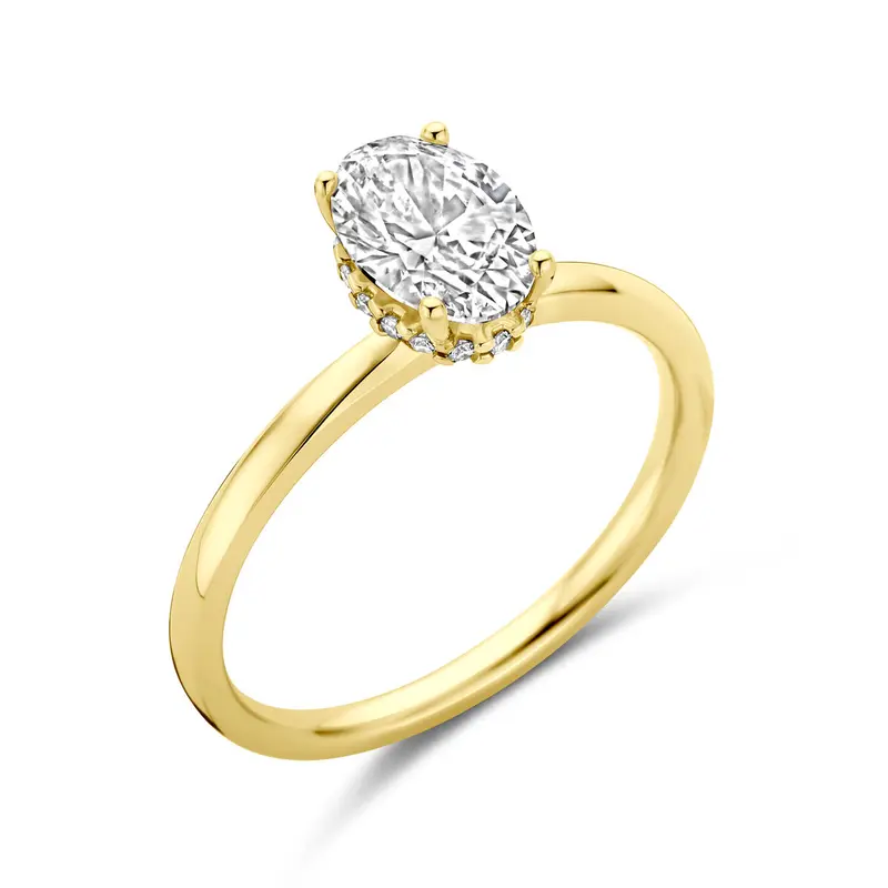 14K Geelgouden Diamanten Ring 5 x 5,5 mm – 4036215